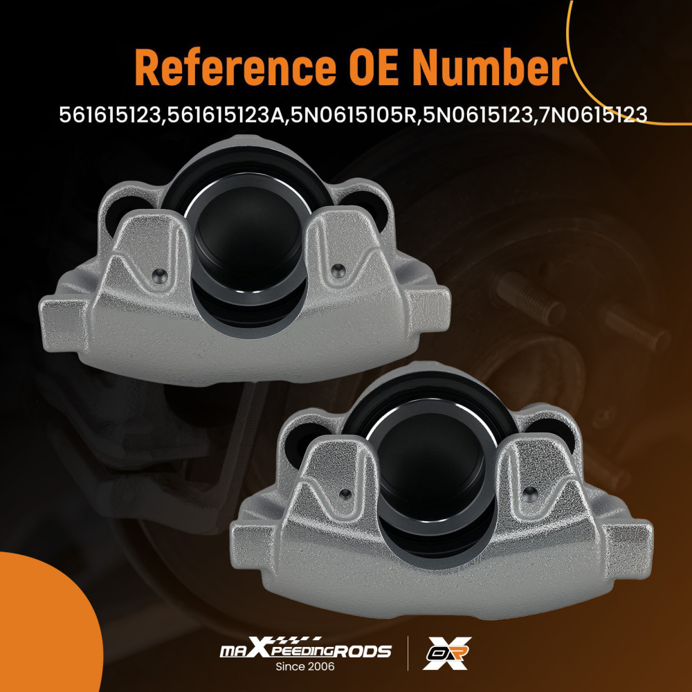 Pair Floating Brake Caliper Front compatible for Audi Q3 compatible for VW Passat Tiguan 2007- Sharan 2010