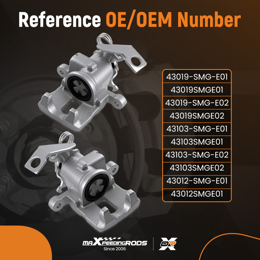 2x Pinza Freno Posteriore Post Bilaterale compatibile per Honda Civic VIII 43012-SMG-E02