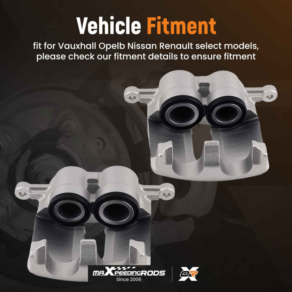 2x Front Brake Caliper compatible for Nissan Primastar compatible for Opel Vivaro compatible for Vauxhall Vivaro X83 40mm