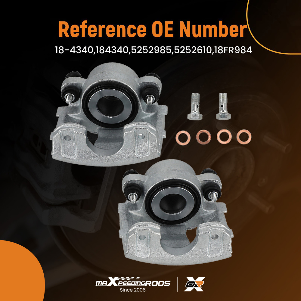 2x Front Brake Calipers Floating compatible for Jeep Cherokee Grand Cherokee 1990-1998 66mm