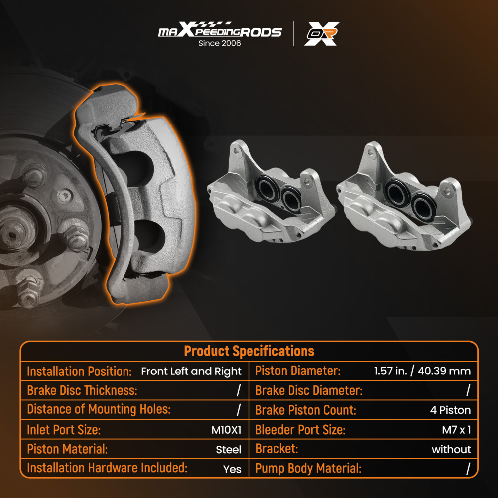 Pair Front LeftRight Brake Caliper compatible for Subaru Impreza WRX 2006-2007 193327