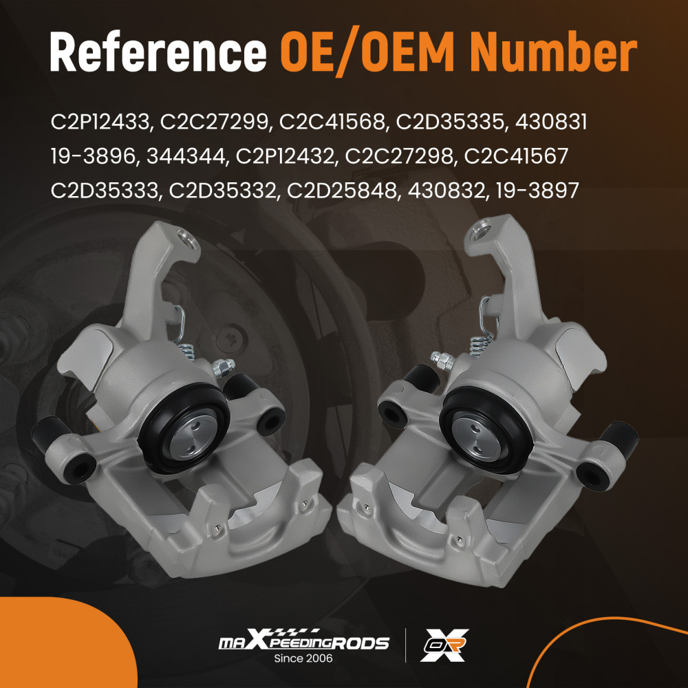 2x Rear Brake Caliper compatible for Jaguar XF I X250 S-Type II X200 XJ 2008-2015 C2P12432