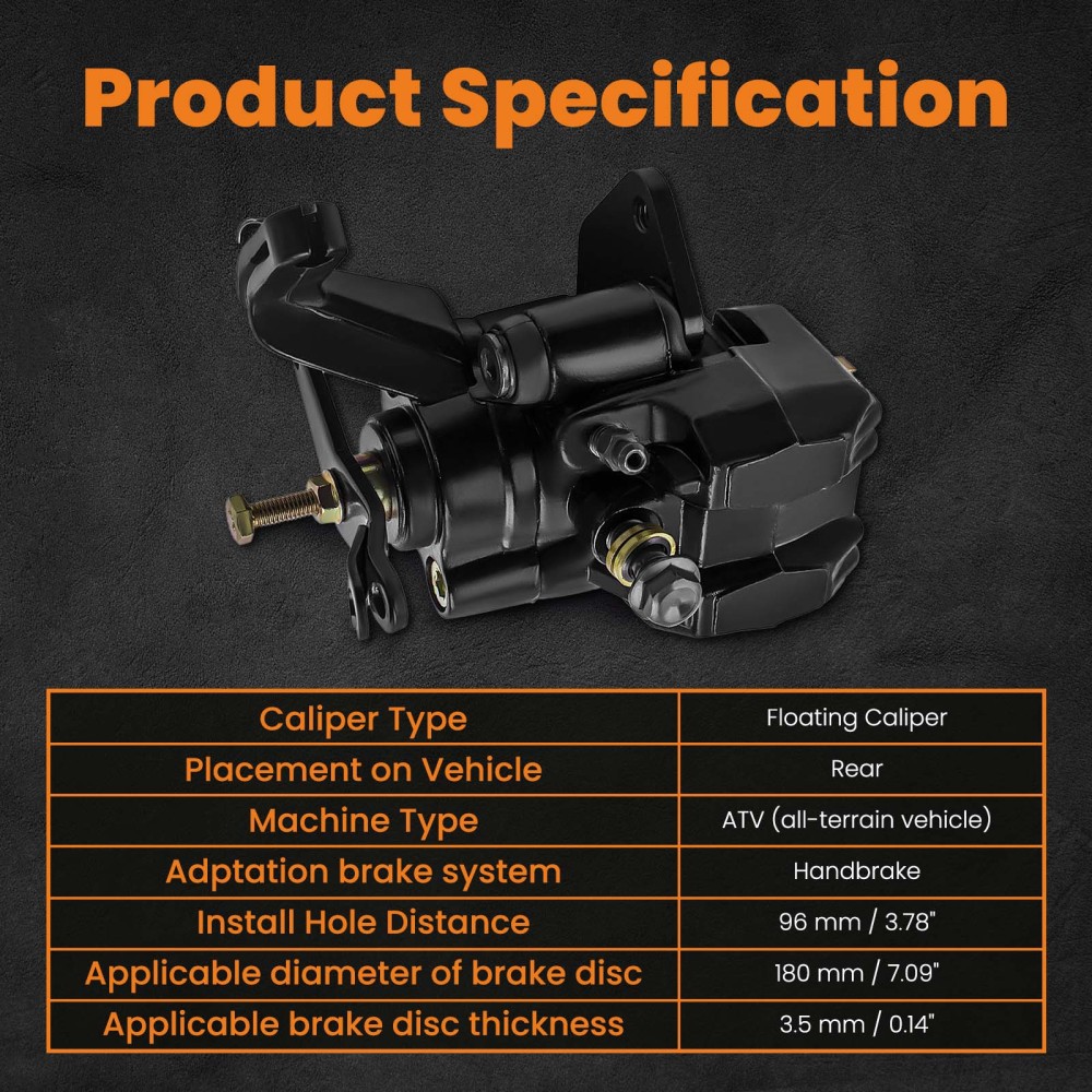 Rear Brake handbrake Caliper Compatible for Yamaha ATV Banshee 350 Warrior compatible for Raptor Wolverine Blaster