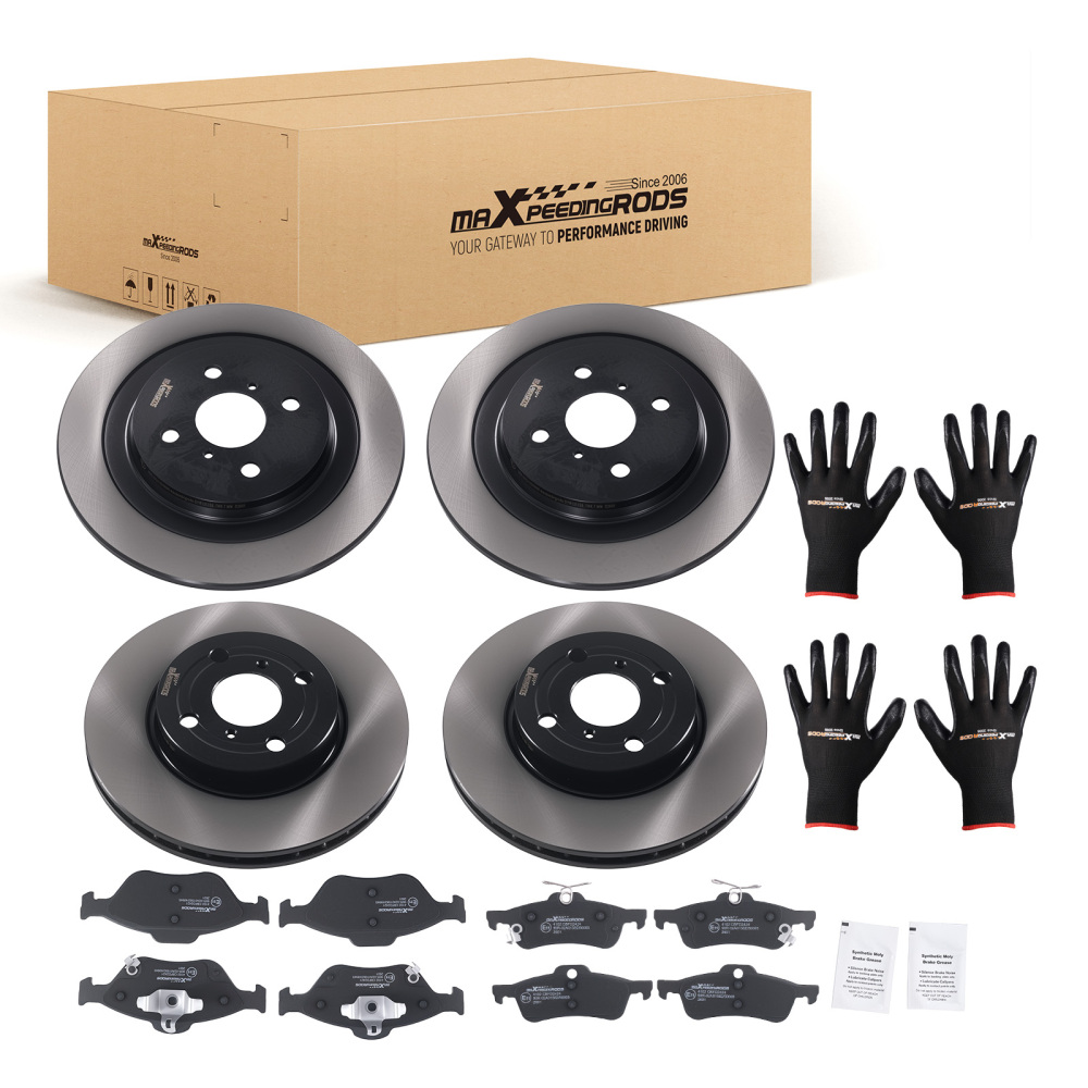 Front Rear Brake Discs Pads Kit compatible for Toyota Yaris P9 1.33 VVT-i 09-11 424310D120