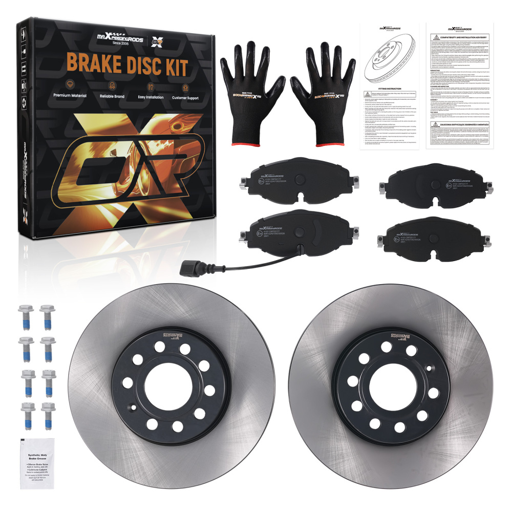Front Brake Discs Pads Set compatible for VW Golf VII Hatchback 2012-2021 24012501451