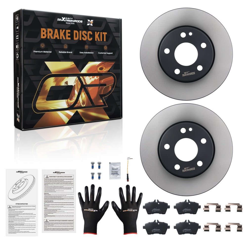 Vented Brake Disc Brake Pads Front compatible for Mercedes-Benz A-Klasse W169 2004-2012