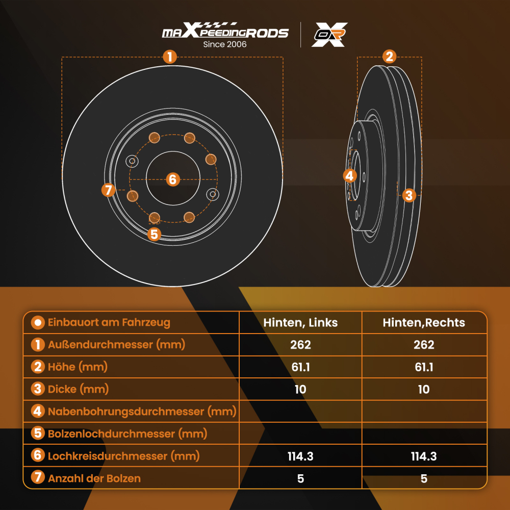 Rear Brake DiscsBrake Pads compatible for Hyundai i30 ix35/Compatible for Kia Ceed Pro CeeD ED Sportage