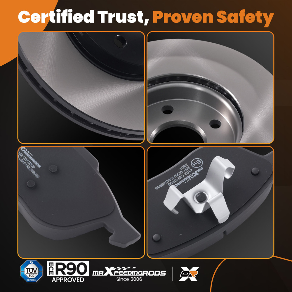 Front Brake Discs Pads Kit compatible for Ford Focus Estate Van 2004-2011 1223665