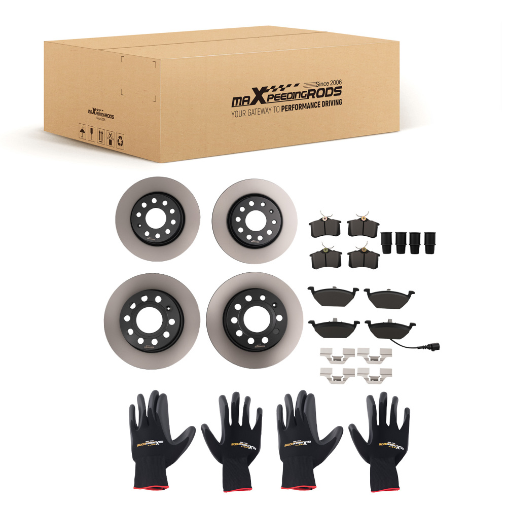 Front Rear Brake Discs Pads Set compatible for Audi A3 2003-2013/Compatible for Seat Altea Leon 2004-2015