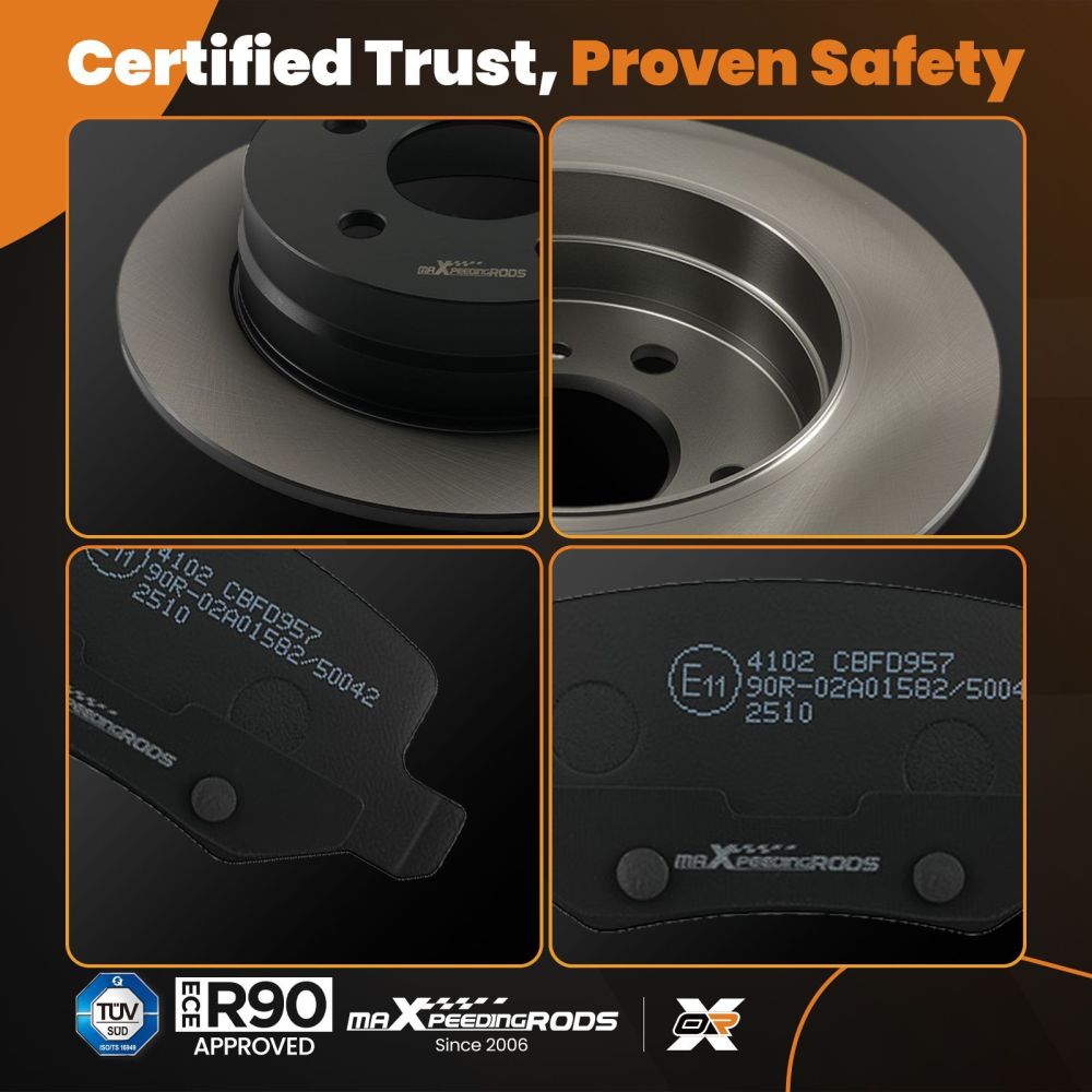 Brake Discs and Pads Rear compatible for Mercedes A-Klasse B-KlasseW169 W245 2004-2012
