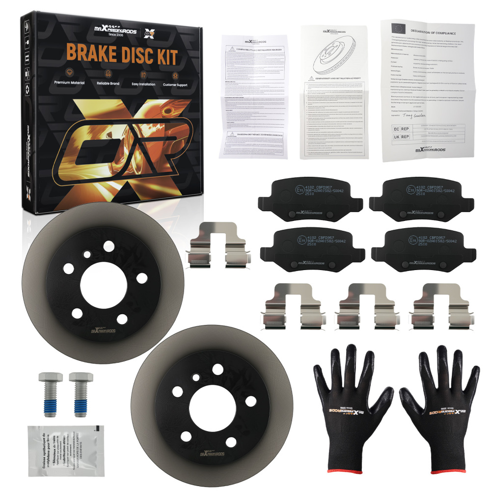 Brake DiscsBrake Pads Rear compatible for Mercedes-Benz A-Klasse W169 B-Klasse W245