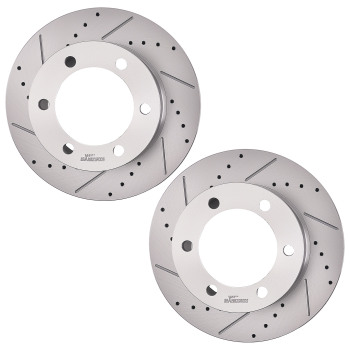 Front Drilled Slotted Brake Rotors Pads compatible for Toyota Tacoma 1999-2004 S31165 D799