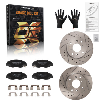 Front Brake Rotors + Ceramic Brake Pads compatible for Honda Accord 1998-2002  Sedan 2.3L