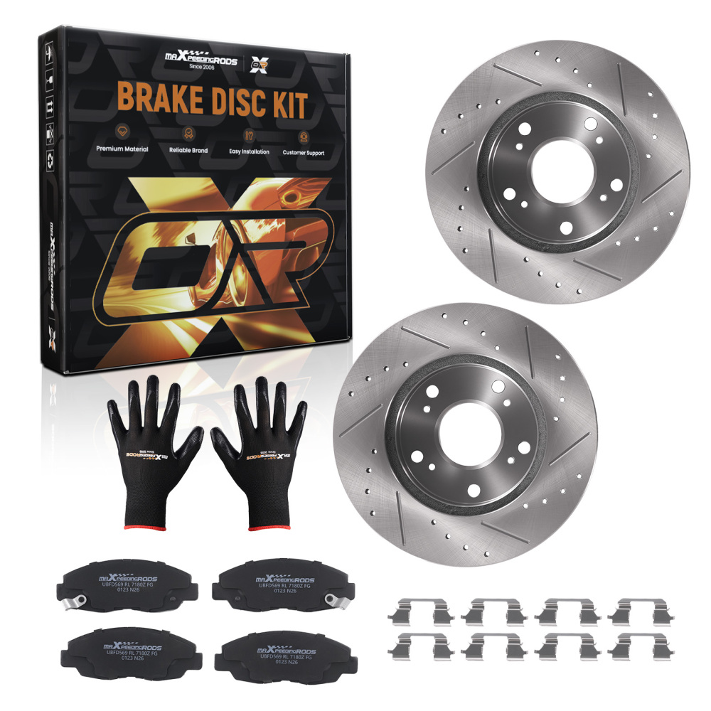 Front Brake RotorsCeramic Pads Kit compatible for Honda Civic 2006-2011 DX DX-G EX EX-L