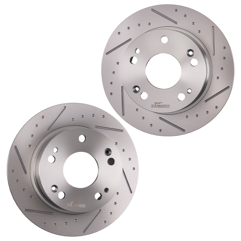 Rear Drilled Slotted Brake Rotors Pads compatible for Acura TSX 2004-08 compatible for Honda Accord 03-07
