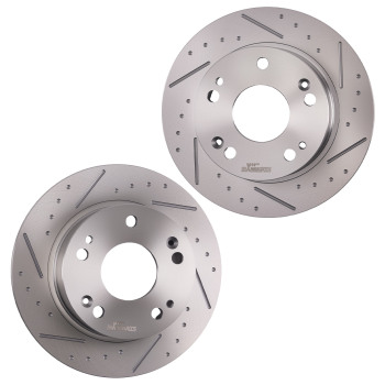 Rear Drilled Slotted Brake Rotors Pads compatible for Acura TSX 2004-08 compatible for Honda Accord 03-07