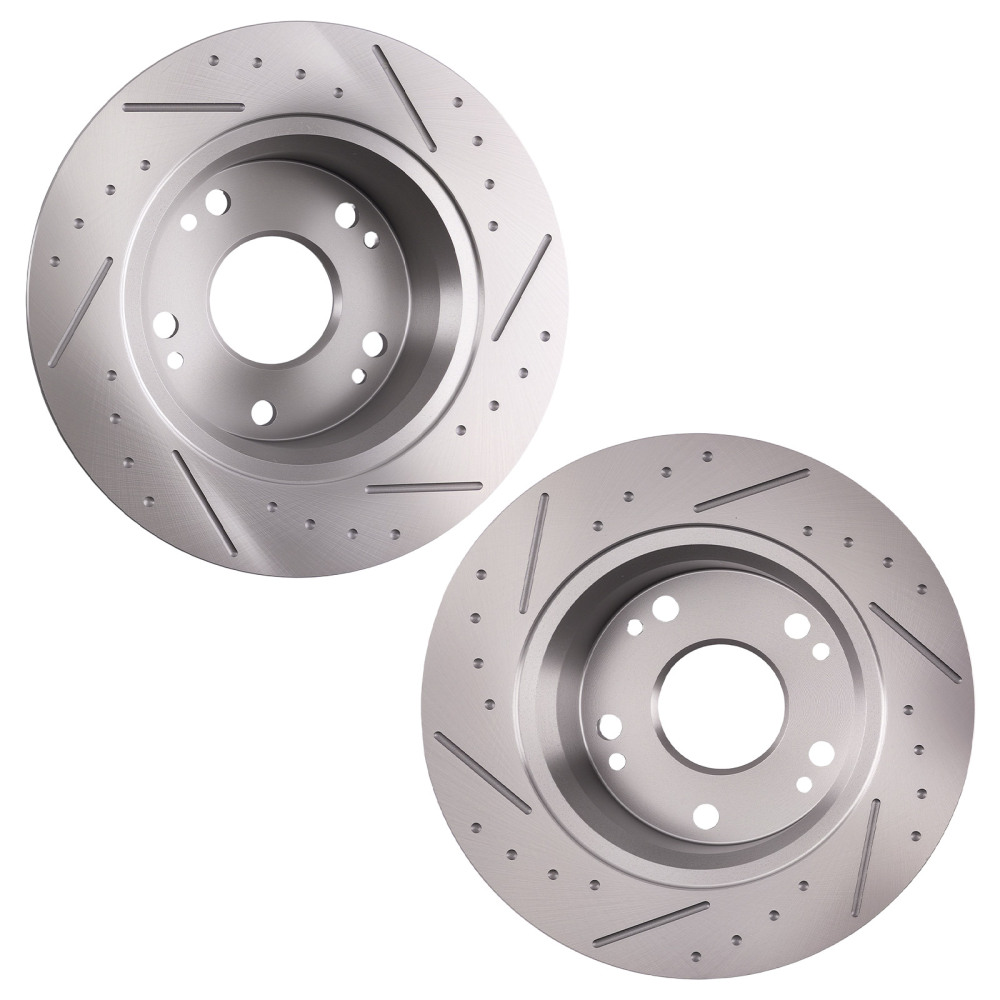 Rear Drilled Slotted Brake Rotors Pads compatible for Acura TSX 2004-08 compatible for Honda Accord 03-07