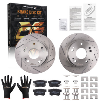 Rear Drilled Slotted Brake Rotors Pads compatible for Acura TSX 2004-08 compatible for Honda Accord 03-07