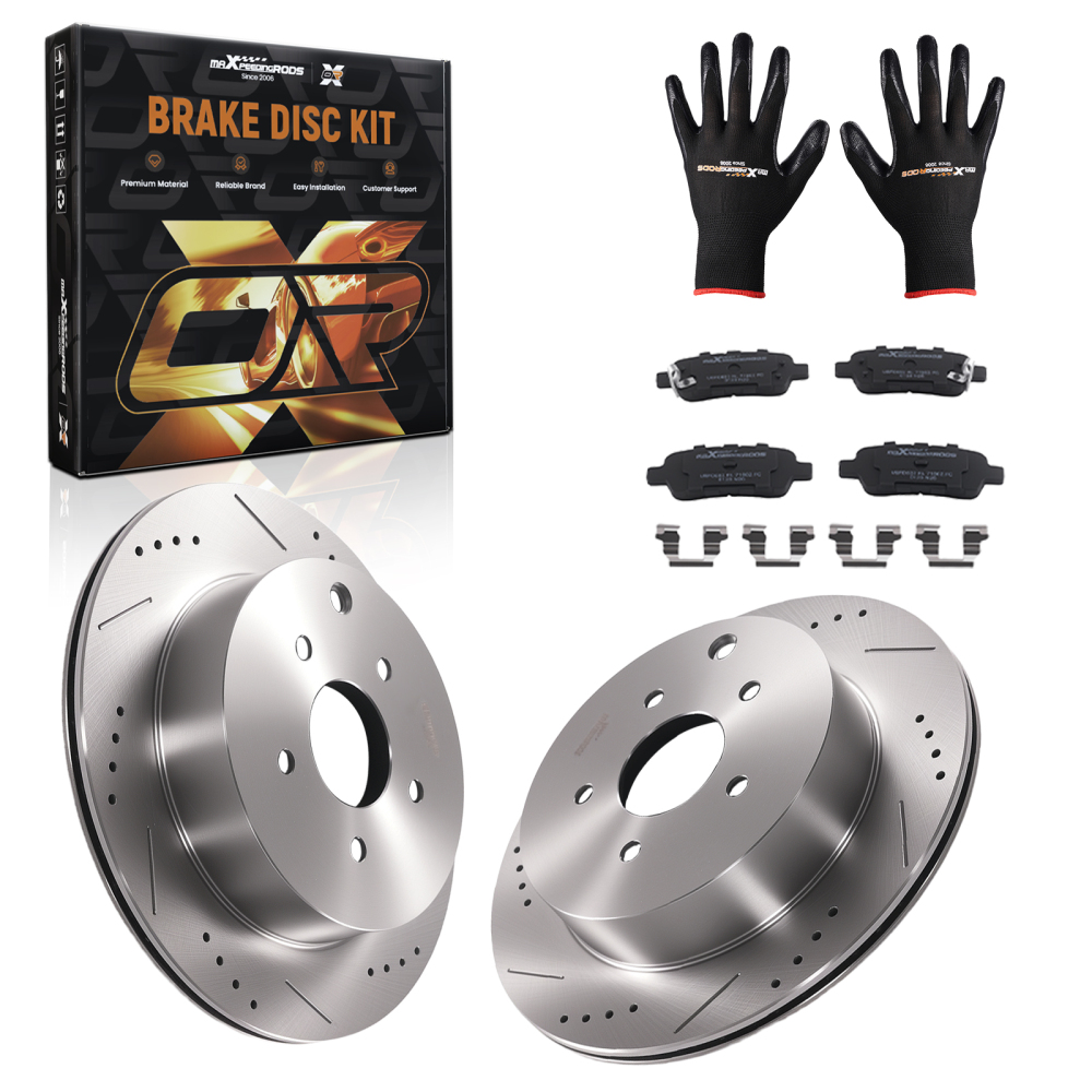 Rear Brake Rotors and Pads Set compatible for Infiniti FX35 FX37 FX45 JX35 2003-2013 31348
