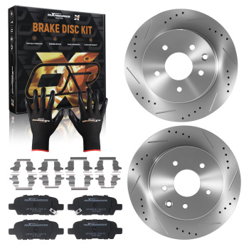 Rear Brake Rotors And Pads Set compatible for Infiniti G35/Compatible for Nissan 350z 2003-2005 D905 31349