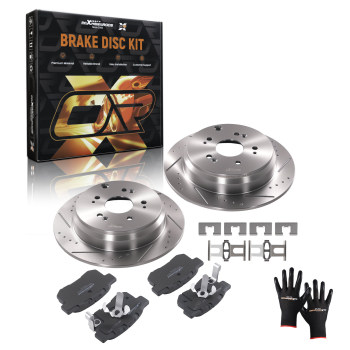Rear Brake Rotors and Pads Kit compatible for Honda CR-V 2005-2016 compatible for Acura RDX 2010-18 S31372