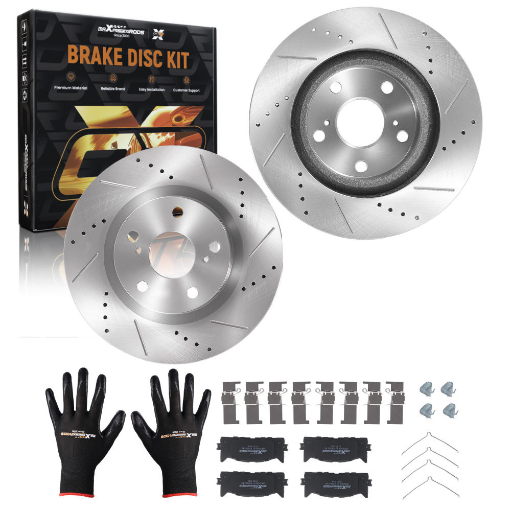 Front DrilledSlotted Brake Rotors+Pads compatible for Lexus ES350 2007-2018 S-31434