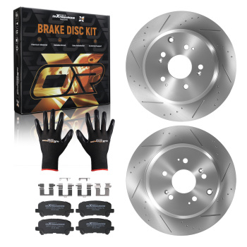 Rear Brake Rotors and Pads Set compatible for Acura MDX 2007-13/ZDX 2010-13 compatible for Honda Pilot