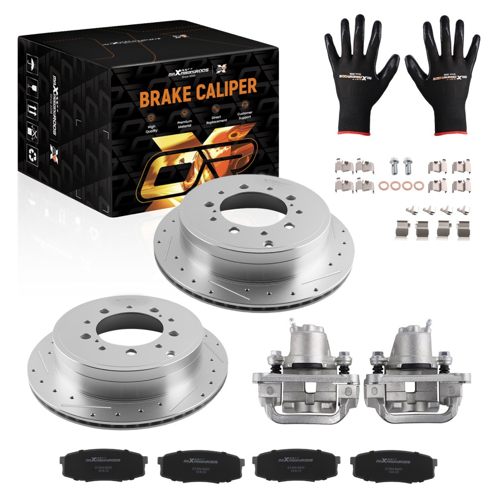 Rear Brake Kit Rotors Calipers Pads compatible for Toyota Tundra Sequoia 2007-2016 S-31483