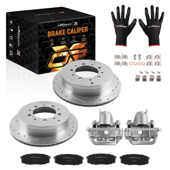 Rear Brake Kit Rotors Calipers Pads compatible for Toyota Tundra Sequoia 2007-2016 S-31483