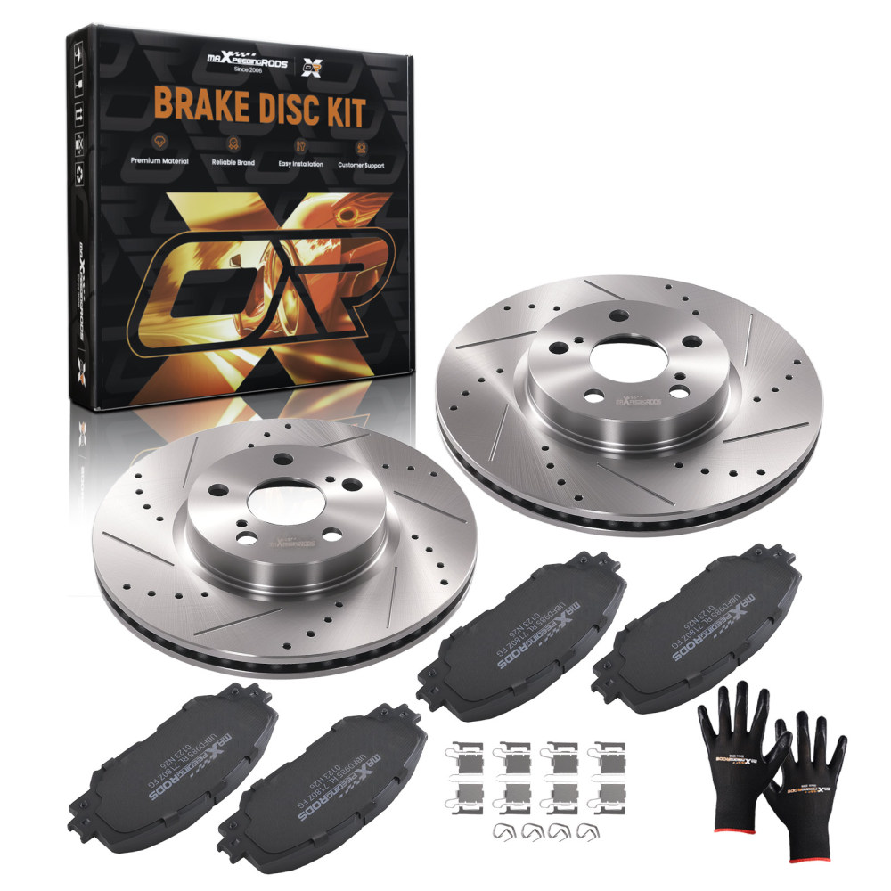 Front Brake Rotors and Pads Set compatible for Pontiac Vibe 2009-2010 compatible for Scion xD 2008-2014
