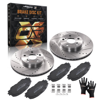 Front Brake Rotors and Pads Set compatible for Pontiac Vibe 2009-2010 compatible for Scion xD 2008-2014