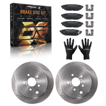 Rear Brake Rotors and Pads Set compatible for Subaru Forester 2009-2013 Impreza 2008-2014