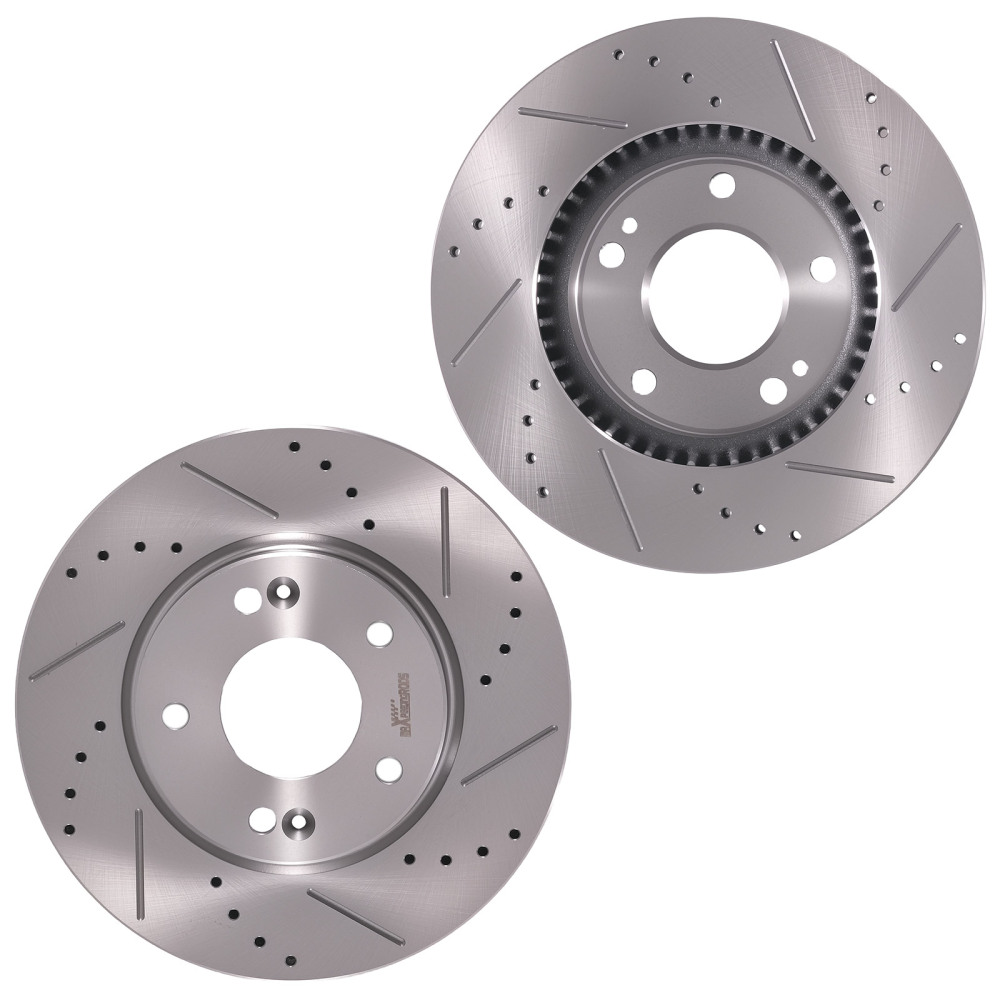 Front Brake Rotors and Pads Set compatible for Hyundai Elantra GT 2013-17 compatible for Kia Forte 2014-18