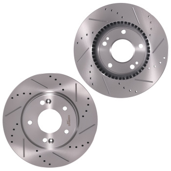Front Brake Rotors and Pads Set compatible for Hyundai Elantra GT 2013-17 compatible for Kia Forte 2014-18