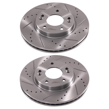 Front Brake Rotors and Pads Set compatible for Hyundai Elantra GT 2013-17 compatible for Kia Forte 2014-18
