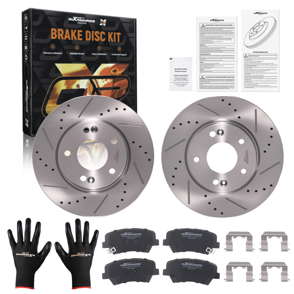 Front Brake Rotors and Pads Set compatible for Hyundai Elantra GT 2013-17 compatible for Kia Forte 2014-18