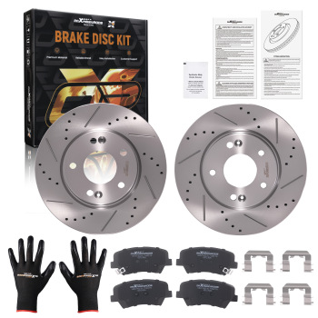 Front Brake Rotors and Pads Set compatible for Hyundai Elantra GT 2013-17 compatible for Kia Forte 2014-18