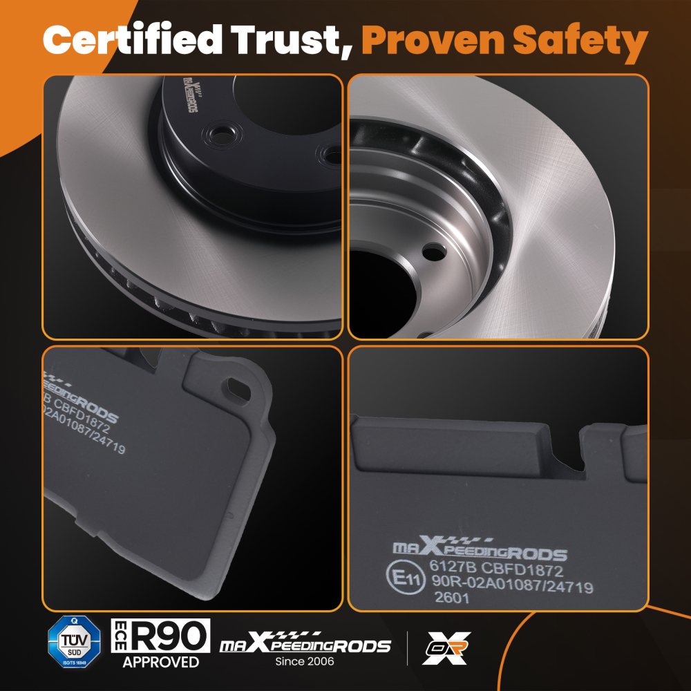 Front Brake Discs and Pads compatible for VW Touareg 7LA/7P5 2002-2014 95535140140