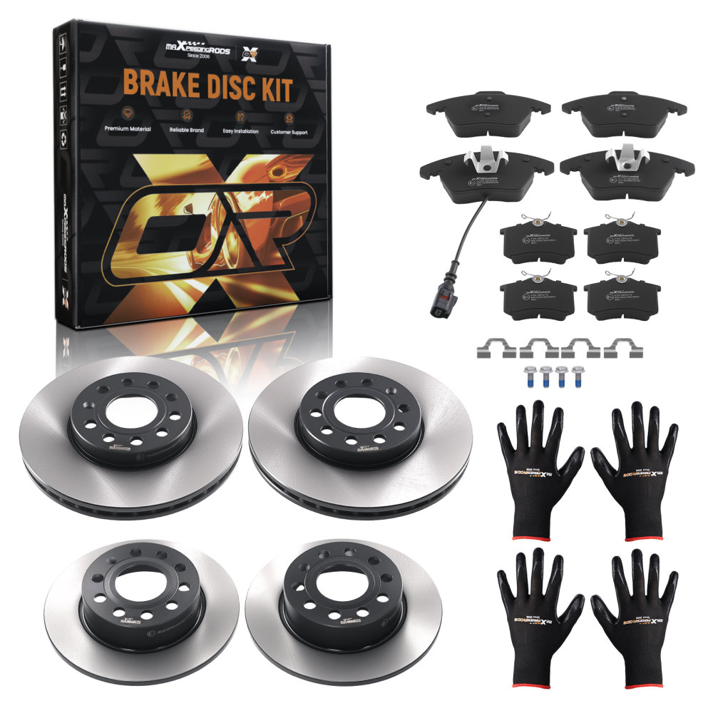 Front+Rear Brake Discs Pads Kit compatible for VW Beetle/Compatible for VW Golf Plus 2011-2013 1K0698151