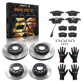 Front+Rear Brake Discs Pads Kit compatible for VW Beetle/Compatible for VW Golf Plus 2011-2013 1K0698151