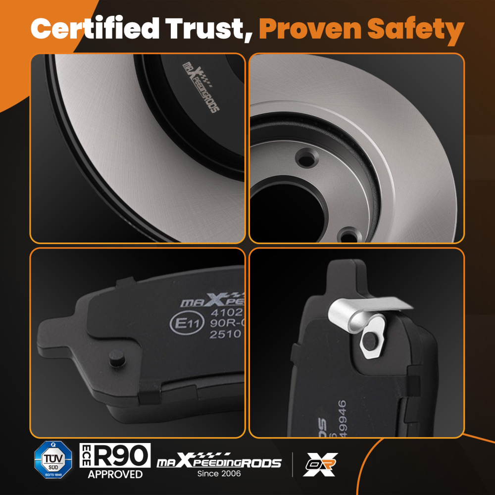 Vented Brake Discs Pads Front compatible for Ford Fiesta VI1.0/1.4 TDCi/1.5 TDCi/1.6 TD