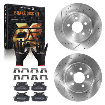 Rear Brake Rotors and Pads Set compatible for Chrysler 300 2005-23 compatible for Dodge Challenger 2009-23