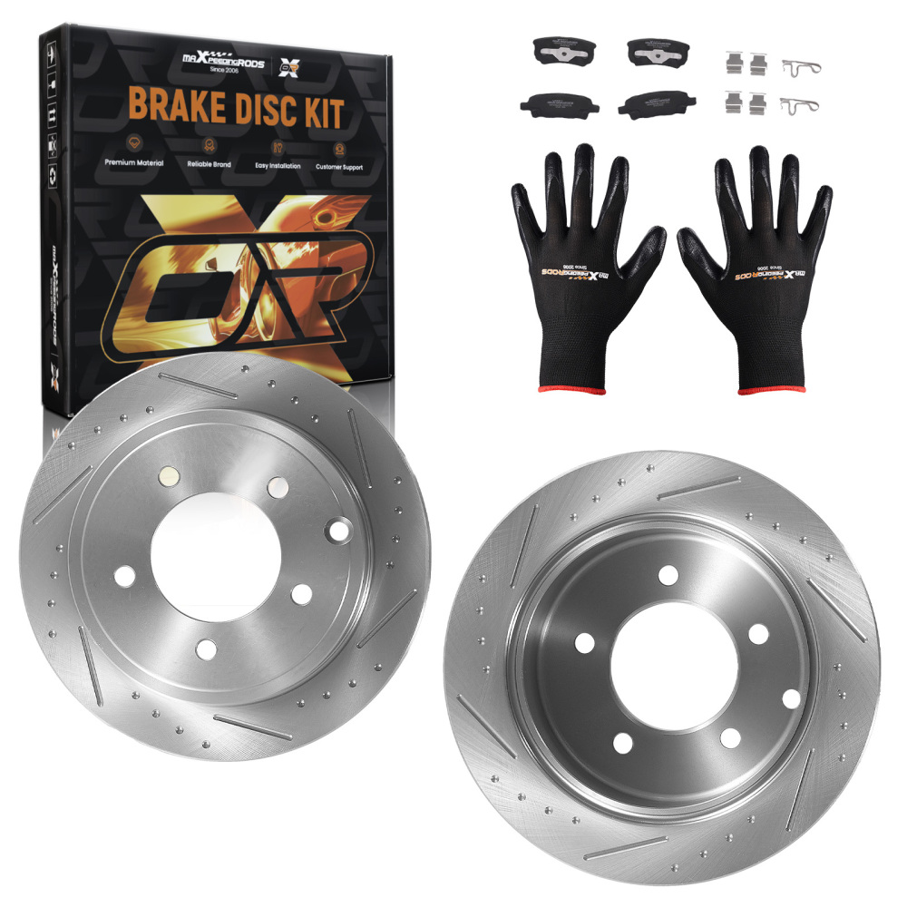 Rear Brake Rotors and Pads Set compatible for Mitsubishi Lancer 2008-16 compatible for Jeep Patriot 07-17