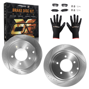 Rear Brake Rotors and Pads Set compatible for Mitsubishi Lancer 2008-16 compatible for Jeep Patriot 07-17