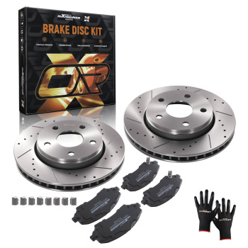 Front Brake Rotors and Pads Set compatible for Jeep Wrangler 2007-2018/Wrangler JK 2018