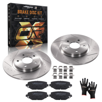 Rear Brake Rotors and Pads Set compatible for Chrysler TownCountry 2012-16 compatible for Ram C/V 12-15