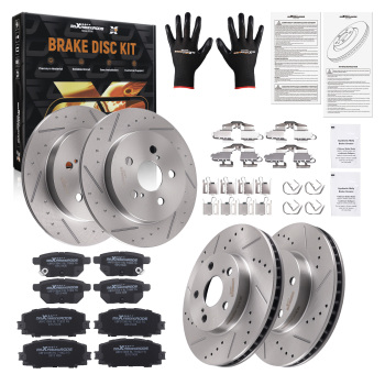 Front Rear Brake Rotors and Pads Set compatible for Lexus CT200h 2011-17 compatible for Toyota Prius 2012