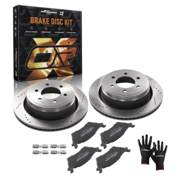 Rear Brake Rotors and Pads Set compatible for Ford F-150 2012 2013 2014-2020 S5418 D1602