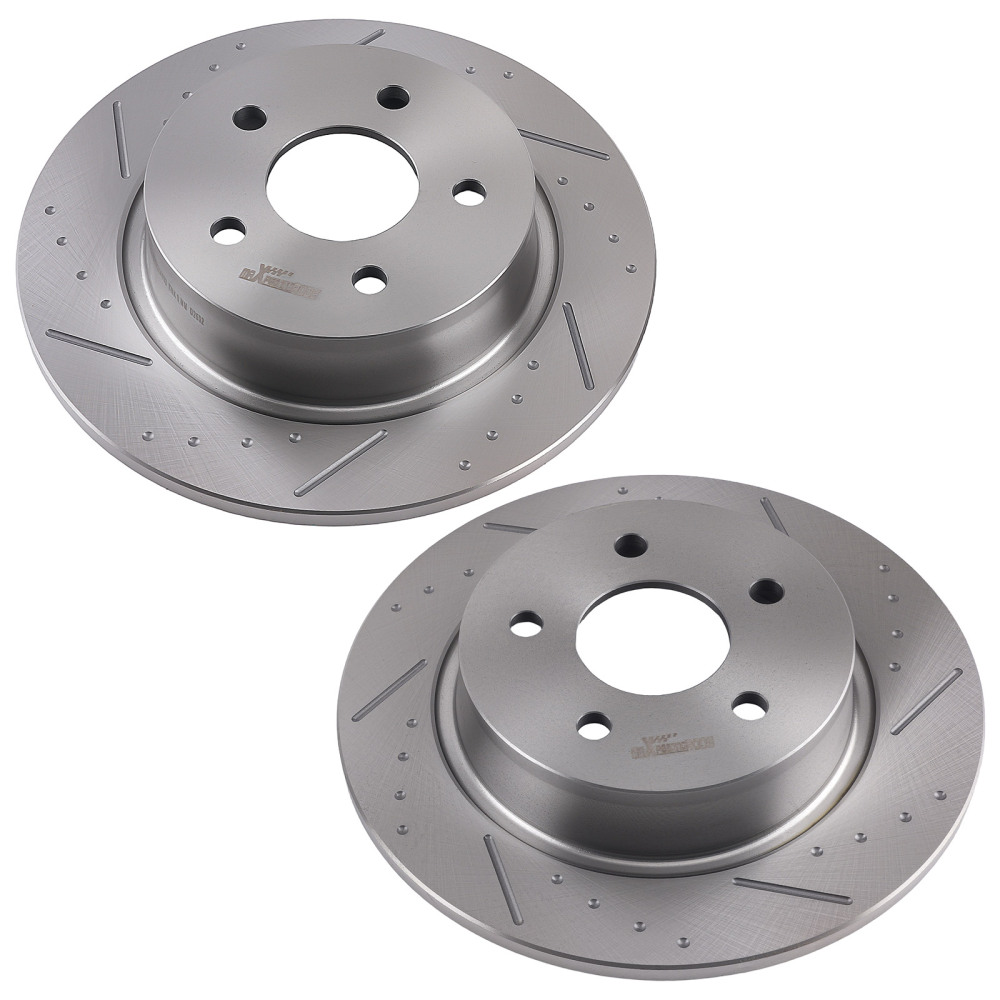 Rear Drilled Slotted Brake Rotors Pads Kit compatible for Ford C-Max 2013-18 Escape 2013-16