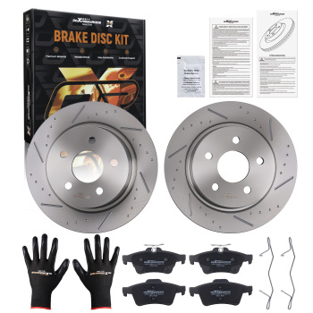 Rear Drilled Slotted Brake Rotors Pads Kit compatible for Ford C-Max 2013-18 Escape 2013-16